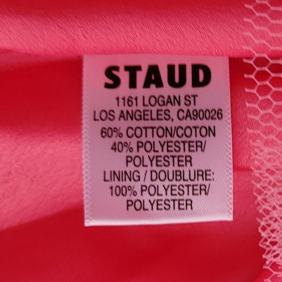 STAUD Landscape Corset Mini Dress in Lollipop Pink Size 2 Cotton Blend NWOT - Picture 12 of 14